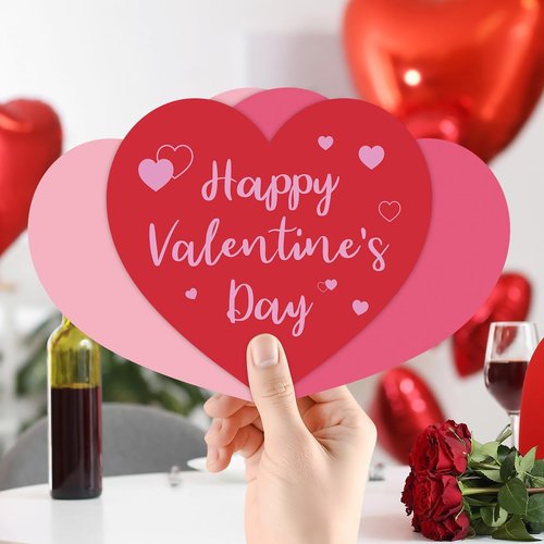 42 Pack Happy Valentines Napkins - Valentine Day Heart Napkin, Red Pink Heart Shape Disposable Luncheon Dinner Paper Napkins Set for Valentines Day Party Supplies Favors Table Decorations, 3 Styles