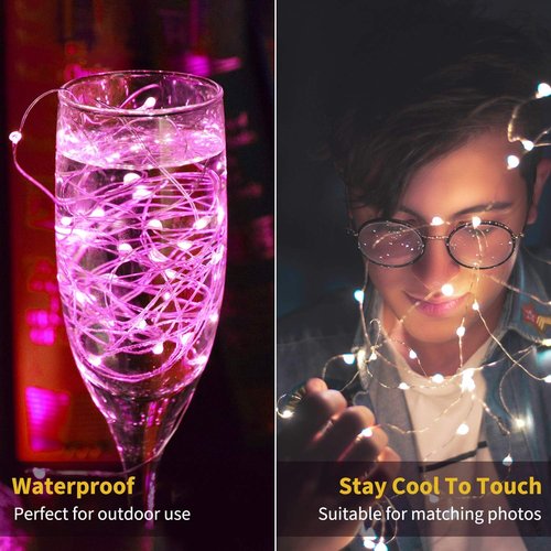 Brightown 12-Pack LED Fairy Lights - Waterproof Battery-Operated Silver Wire, 7 Feet, 20 Colorful Firefly Lights for Weddings, Parties & Bedrooms