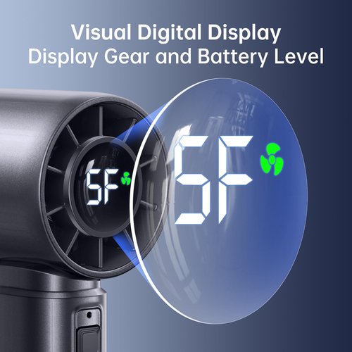 Eastfox Portable Handheld Turbo Fan, Personal Fan Battery 4000mAh Work for 3-16H, USB Rechargeable, 10800 High-Speed Motor, 5-Speeds Mini Hand held Fans for Outdoor, Travel, Home, Office (Black)