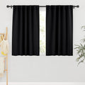RYB HOME Blackout Curtains - Energy Saving Thermal Insulated Drapes for Small Windows | 42" Wide x 45" Long, Black, 2 Panels