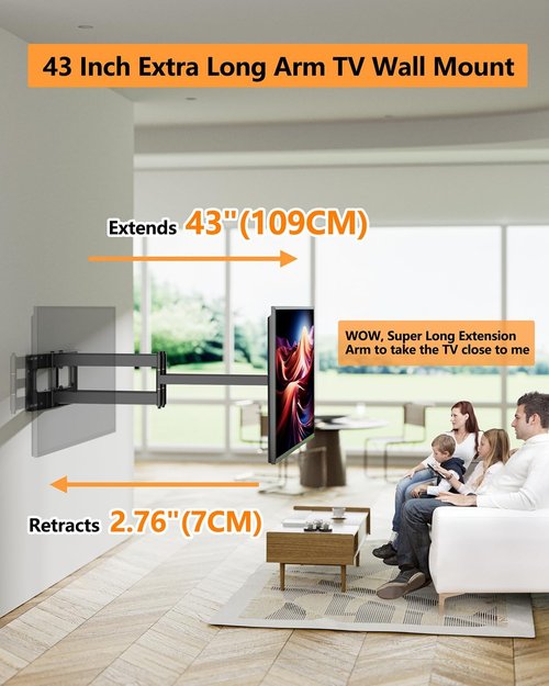 FORGING MOUNT Heavy Duty TV Wall Mount - Full Motion Dual Articulating Arms for 50-90 Inch Screens | Supports 198lbs, VESA 600x400MM