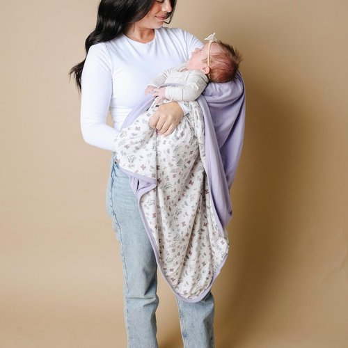 Large Premium Knit Baby 3 Layer Stretchy Quilt Blanket "Minnie Mouse's Bowquet" by Copper Pearl