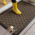 GORILLA GRIP Waterproof All-Season WeatherMAX Doormat - Natural Rubber, Stain & Fade Resistant, 29x17, Latte Quatrefoil