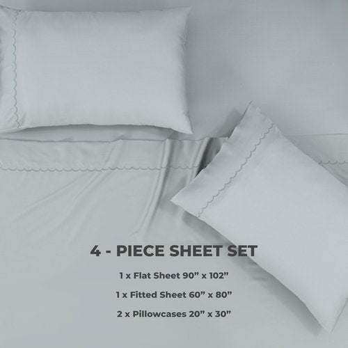 Dreamology Tencel Sheets Queen,100% Tencel Lyocell Sheet Set, Eucalyptus Sheets, Soft, Peached, Non Slip & Cooling Sheet for Hot Sleepers, Queen Sheet Set, 16" Deep Pocket - 4 Piece (Micro Chip)