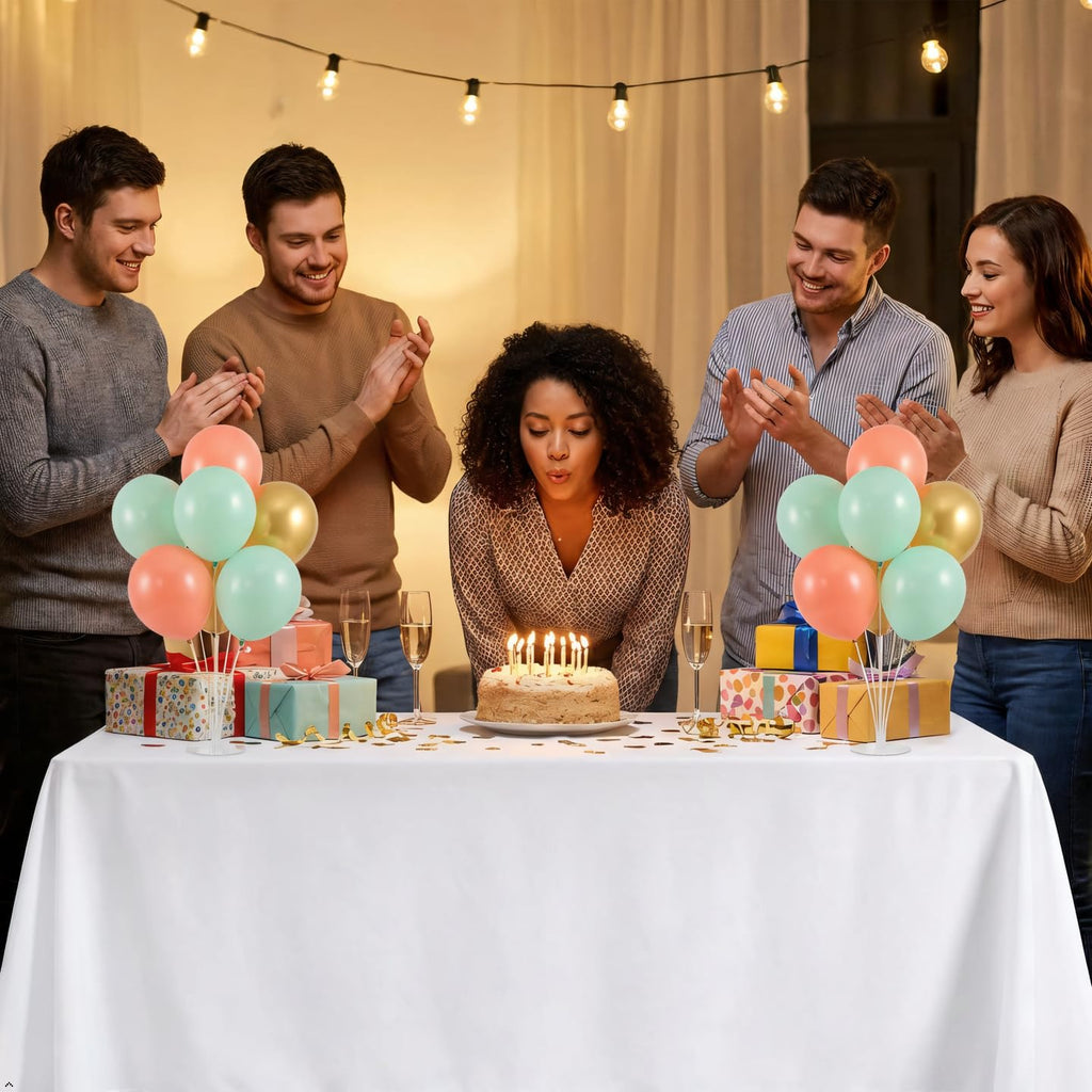 12 Pack White Tablecloth 60 x 102 Inch Rectangular Table Cloth for 6 Foot Rectangle Tables, Wrinkle Resistant Washable Polyester Fabric Table Covers for Wedding Party Banquet Buffet and Camping