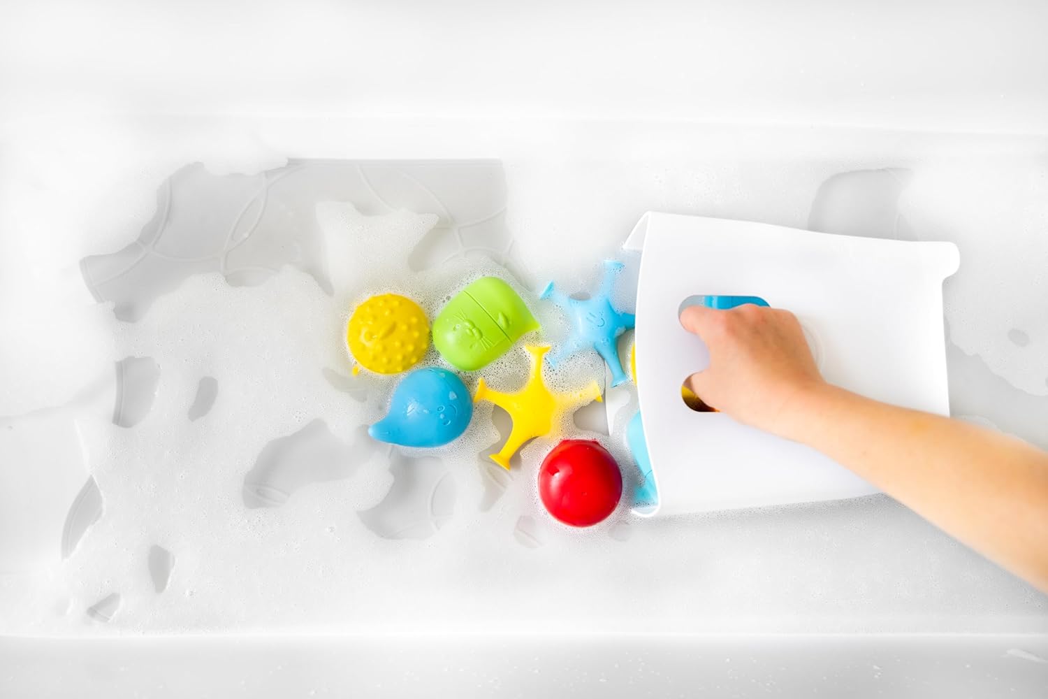 Ubbi Bath Toy Organizer - Freestanding Caddy with Removable Drying Rack | Gray for Toddlers & Babies