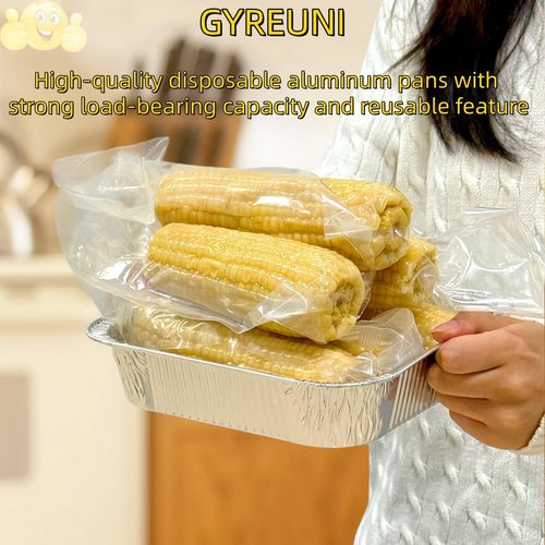 Gyreuni 30 Pack Disposable Aluminum Foil Loaf Pans with Lids & Parchment Paper | 8" x 8" Baking Tins
