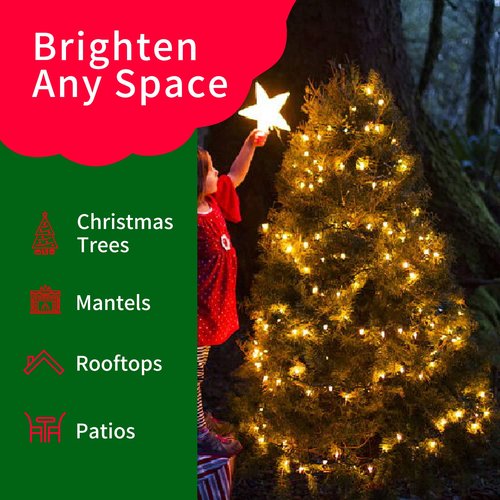 TWINGLEHOME Battery Operated String Lights, 50 LED 18ft Christmas Lights Mini Lights with Timer & 8 Modes, for Christmas Tree Wreath Party Wedding Thanksgiving Decoration(Warm White)…