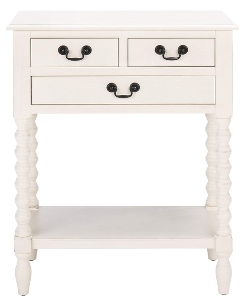 Safavieh Home Collection Athena Distressed White 3-Drawer Console Table