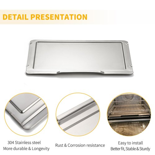 DT201 DT251 Crumb Tray Replacement for Ninja Foodi Air Fryer Oven 304 Stainless Steel DT200 Drip Pan Ninja 10-in-1 XL Pro Air Fry Oven Large Countertop Convection Toaster Oven Air Fryer Accessories