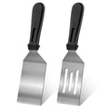 2Pcs Stainless Steel Spatula Set,Spatula for Cast Iron Skillet,Metal Spatula for Cooking with Heat Resistant Handle,Metal Spatulas for kitchen use for Pancakes,Frying steak Burger and Desserts