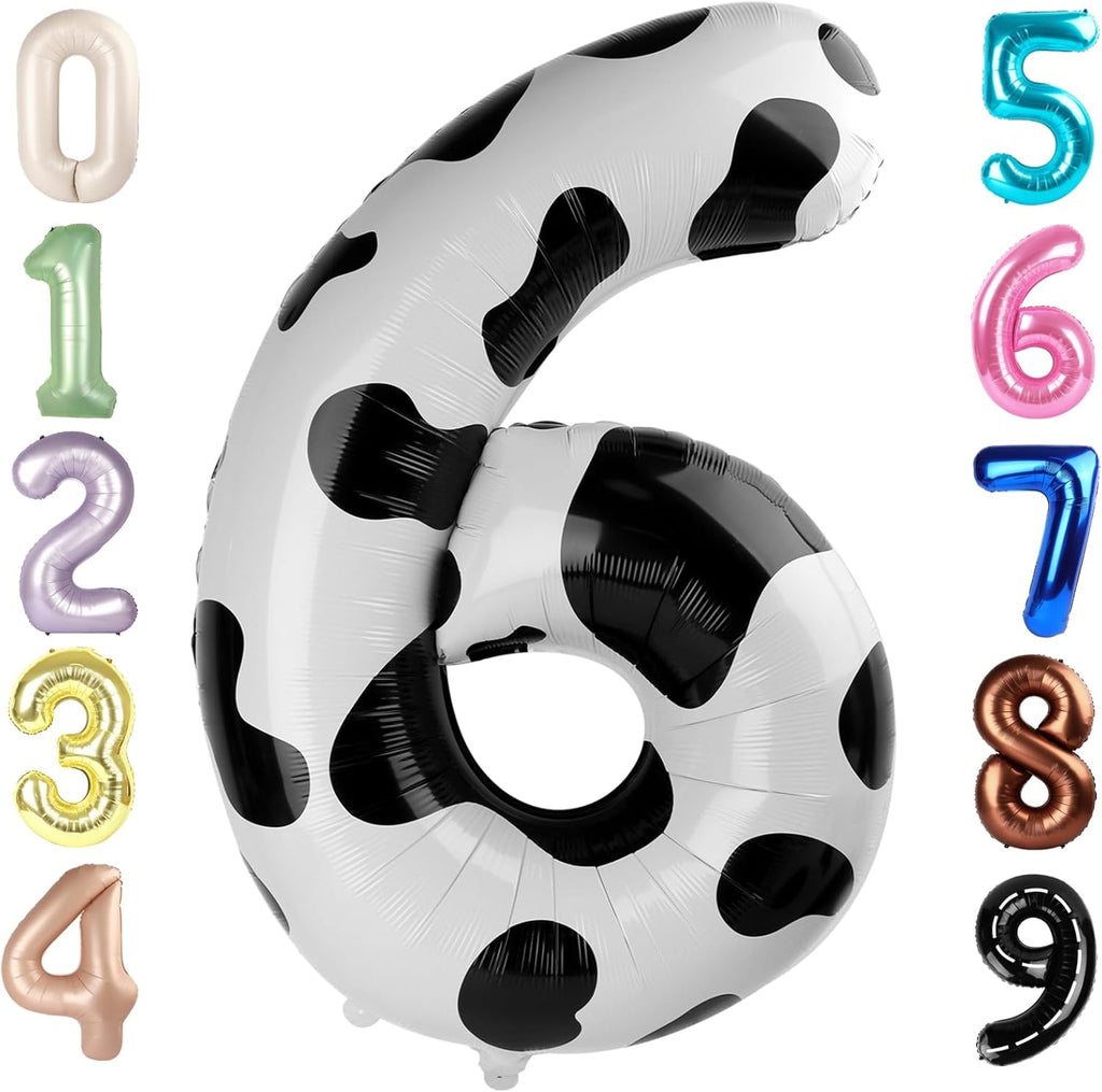 Number 6 Balloon by [Brand Name] - 40 Inch White & Black Birthday Decoration for Boys & Girls