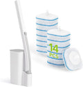 IVYROLL Toilet Bowl Cleaner Wand - Disposable Brush Set with 14 Refills & Holder for Easy Cleaning