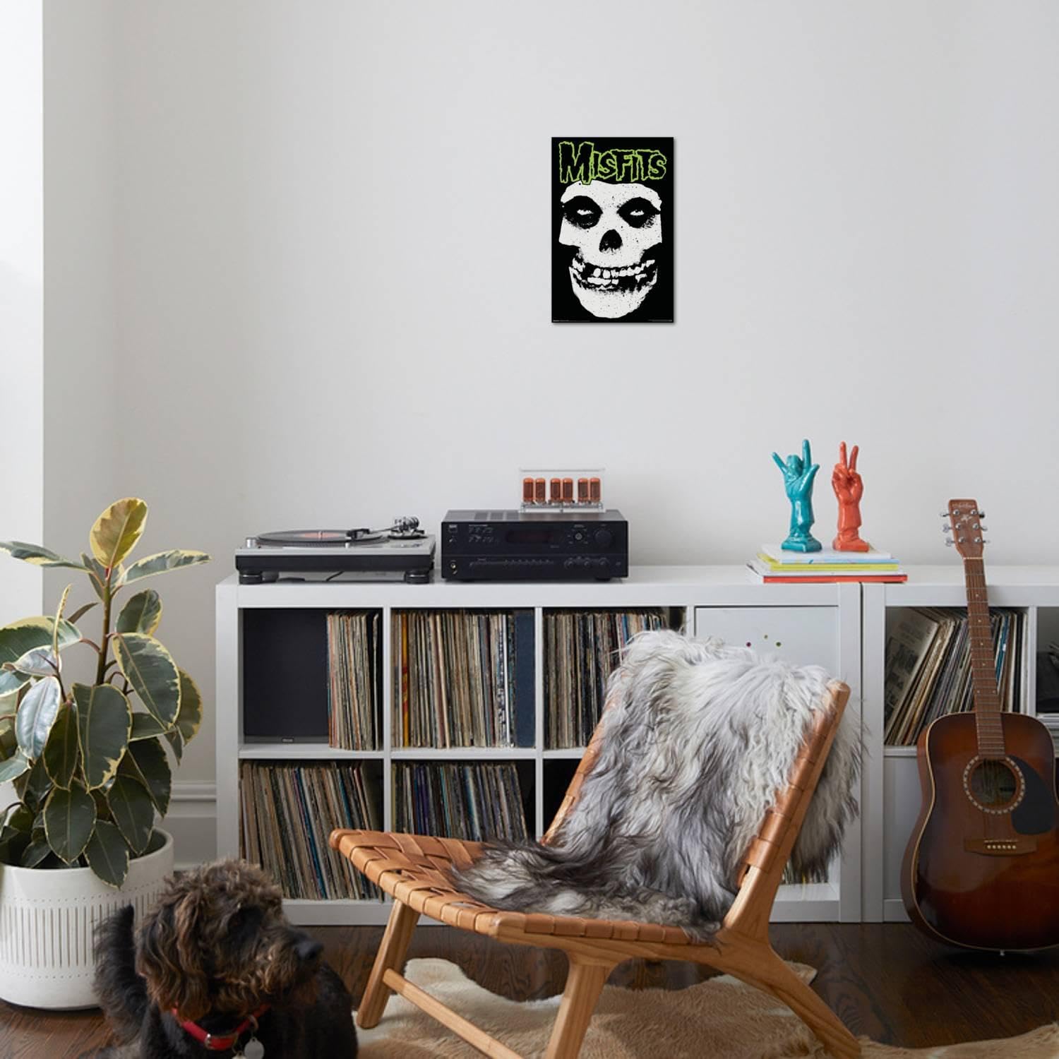 Misfits - Classic Fiend Splatter Wall Poster, 34L" x 22.4W", White Framed Version