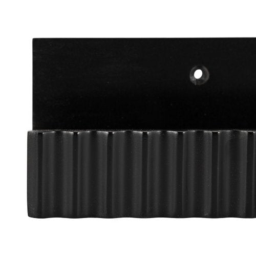 Kate and Laurel Furrow Modern Wood Photo Display Ledges; Set of 2; 24 Inches; Black; Scalloped Floating Picture Ledge Shelf Set with Lip for Use as Nursery Book Shelves or Gallery Wall Decor