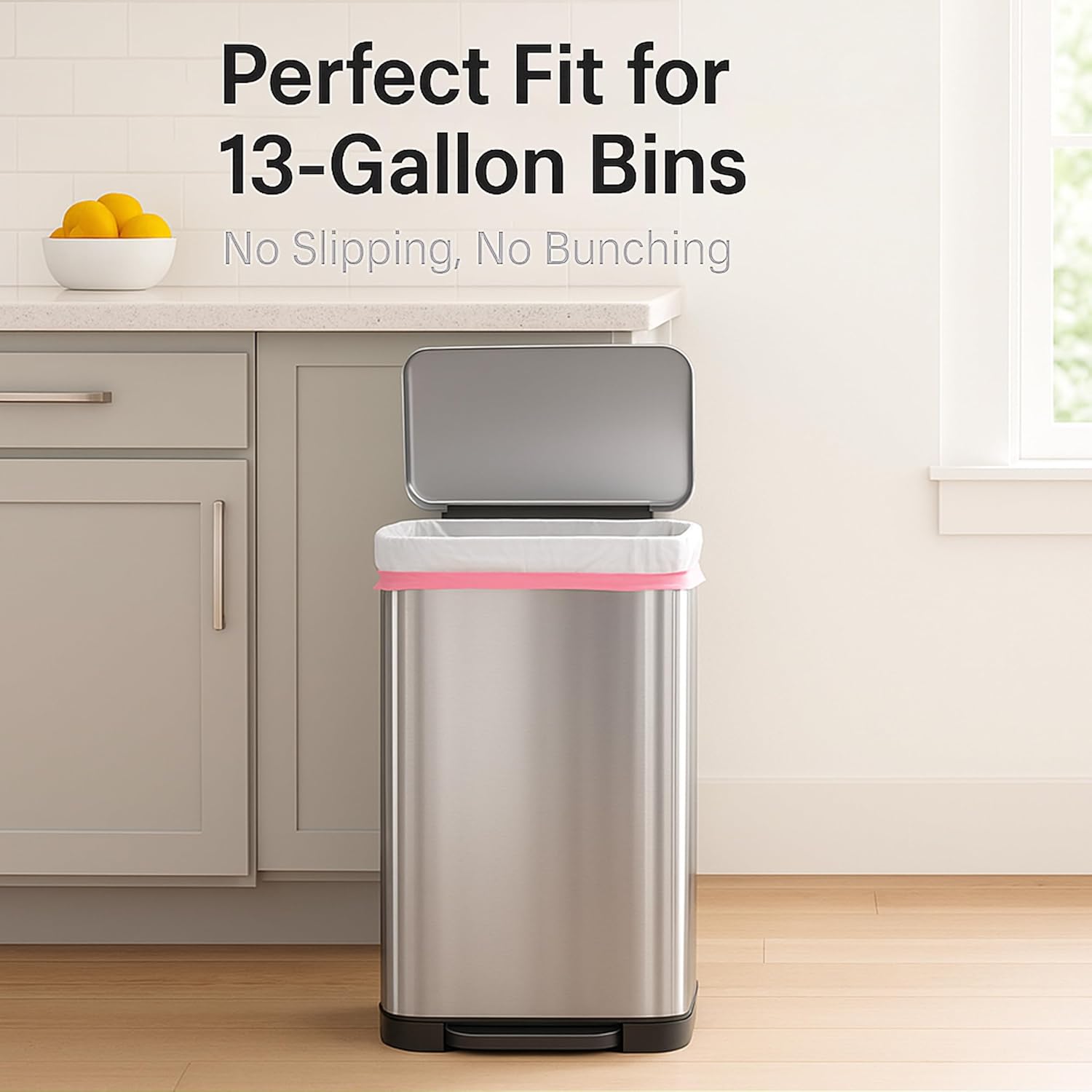 Regine Switzerland 13 Gallon Drawstring Trash Bags - Heavy-Duty, Leak-Proof & Odor-Free, 120 Count