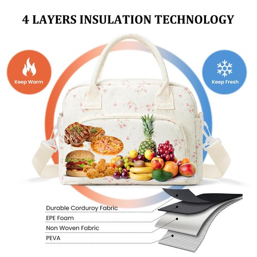 MEXS Insulated Lunch Bag for Women Men Large Reusable Lunch Box Adult Leakproof Portable Cooler Tote Bags for Work Picnic