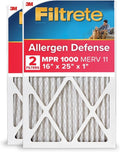 Filtrete 16x25x1 Air Filter - MERV 11 Micro Allergen Defense | 2-Pack Pleated HVAC Filters (Actual Size: 15.72 x 24.72 x 0.84 in)