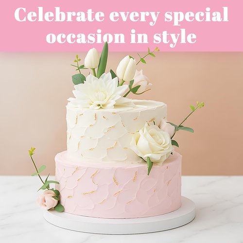 10 Inch Cake Drums - 12 Pack - Premium Round Cake Boards ½-Inch Thick, Greaseproof & Food-Grade Cake Base for Baking, Weddings, Birthdays, and Professional Cake Display