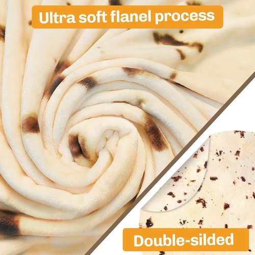M&C Music Color Tortilla Blanket, 71 in Double Sided Giant Round Funny Blanket for Adults, Teens & Kids
