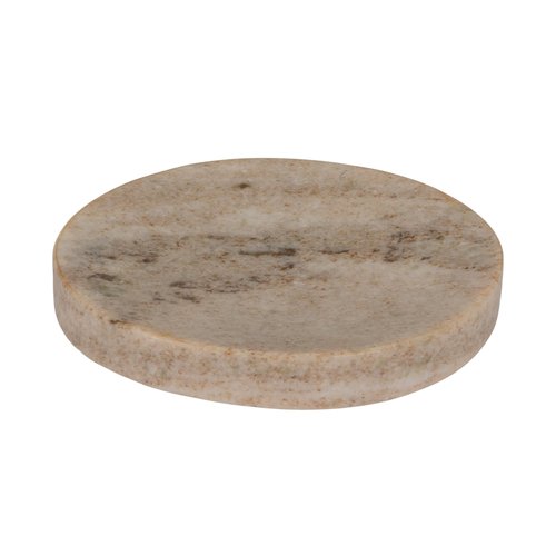 Creative Co-Op Marble Round Soapdish, Beige