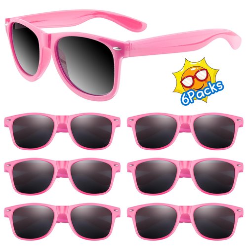 ASTARON Novelty Sunglasses Bulk, 6 Pack Novelty Sunglasses Party Favors for Summer Beach Pool Wedding Party, Great Gift for Pool, Birthday Party Supplies Goody Bag Favors (Pink)