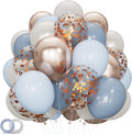 Skiennix 68Pcs Dusty Blue & Champagne Gold Balloons - 12 Inch Pastel Confetti for Baby Showers & Weddings