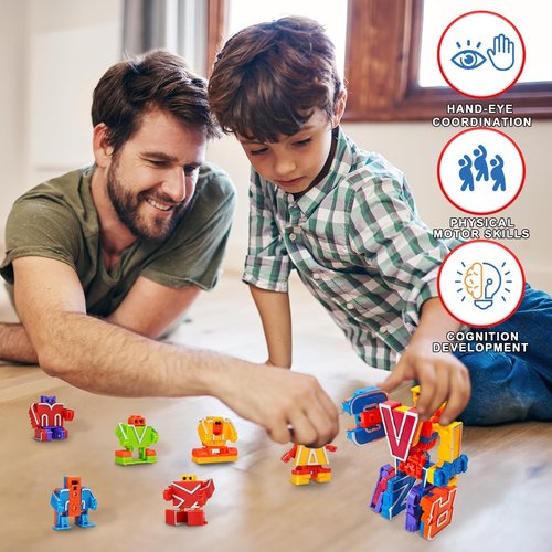 Alphabet Robots | ABC Learning Toys for Toddlers - Deformation Fine Motor Skills | Advent Calendar Gift