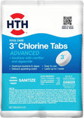 HTH 42051 Chlorine Tabs - Advanced Swimming Pool Care Sanitizer | 3" Size, 8oz