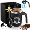Initial Magnetic Stirring Coffee Mug Stainless Travel Cup Adult Men Guy Him Brother Dad Boyfriend Uncle Niece Best Friendship Grandpa Grandfather Husband Son Law Happy Birthday Cool Meaningful Gifts,J