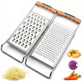 2 Pack Cheese Grater Handheld,Stainless Steel Zester Set of 2, Kitchen Flat Handheld Grater For Potato, Vegetable Chocolate, Spices,Carrot, Butter,Parmesan Cheese（Coarse Grater&Fine Grater）