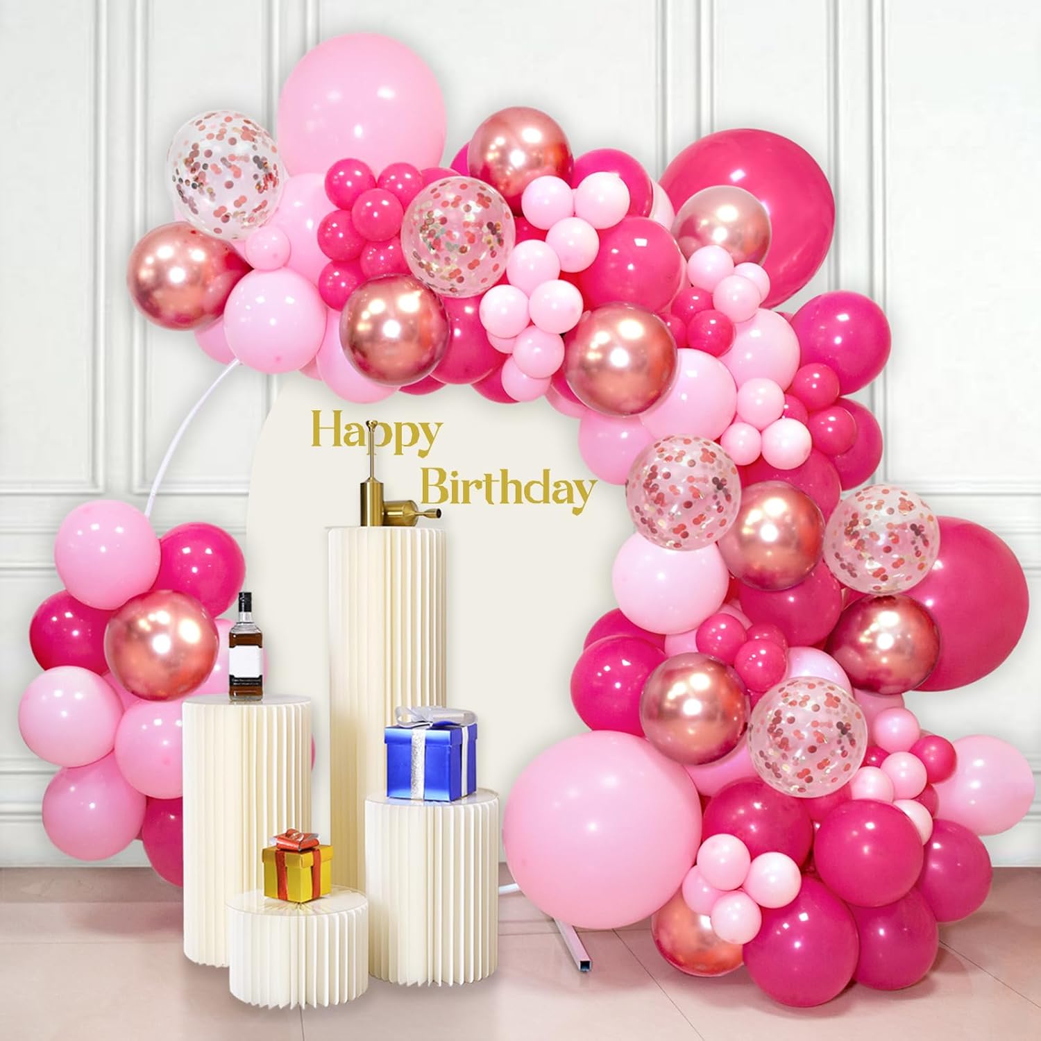Pink White Balloons - 100pcs 12-Inch Hot Pink & Pastel Pink | Perfect for Mother's Day, Birthdays & Weddings