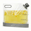 Restaurantware Cater Tek 1 Gallon Water Containers 10 Drink Bags - Collapsible Includes Tamper-Evident Caps Clear Plastic Beverage Bags For Catered Events Camping or Hiking Durable Handle