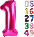Hot Pink Number 1 Balloon - 40 Inch Shiny First Birthday Decoration for Boys & Girls