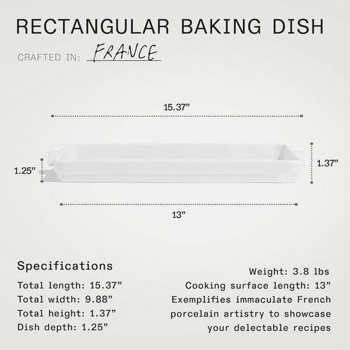 Made In Cookware - Baking Slab | Pure French Porcelain | Elegant White Design
