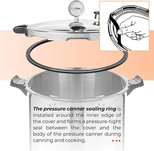 09924 Pressure Canner Sealing Ring with Overpressure Plug Replace for Presto 6 8 Quart Pressure Cooker, Model fit for 0128206 0128202 0128203 0128204 0128303 0126306 6 & 8 Quart Pressure Cooker