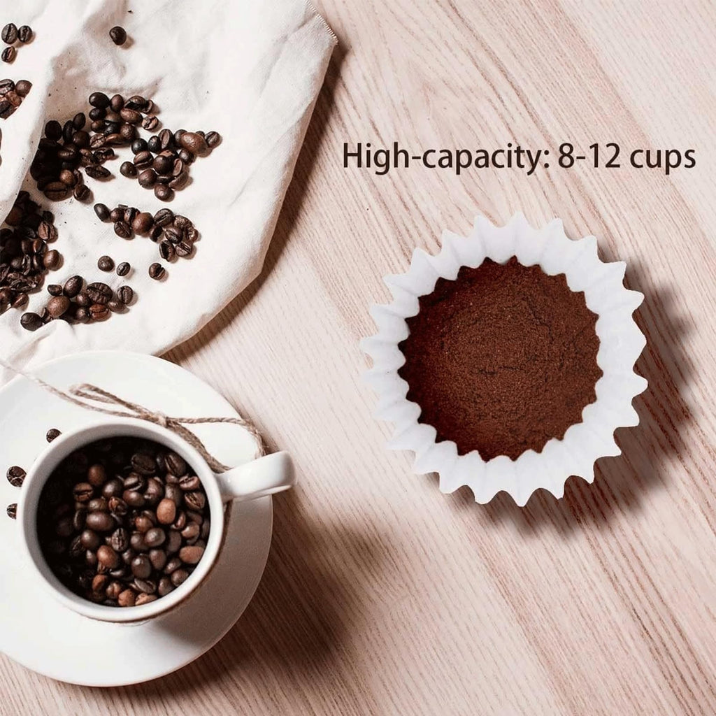 ZIXIANGKEJI 300pcs 12-Cup Commercial Coffee Filters (4 ¼ Inch base, 2 ¾ Inch Walls, 9 ¾ Inch Laying Flat) Large Coffee Filters Premium Paper with 12-Cup Home & Commercial Machines(X6-300)