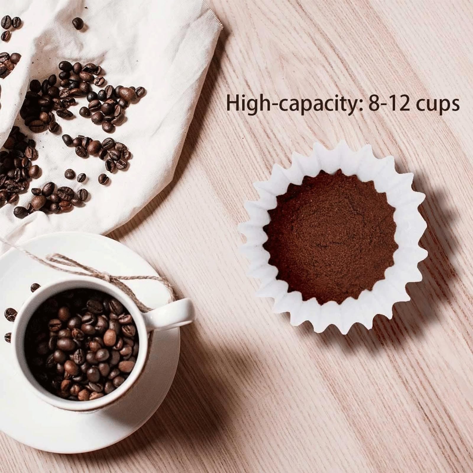 ZIXIANGKEJI 300pcs 12-Cup Commercial Coffee Filters (4 ¼ Inch base, 2 ¾ Inch Walls, 9 ¾ Inch Laying Flat) Large Coffee Filters Premium Paper with 12-Cup Home & Commercial Machines(X6-300)