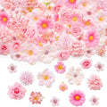 CIPOWM 100Pcs Mini Faux Flower Heads Pink Artificial Flower Heads Small Silk Flower Fake Peony Daisy Flowers for Craft Garland Wedding Party Supply Home Decoration