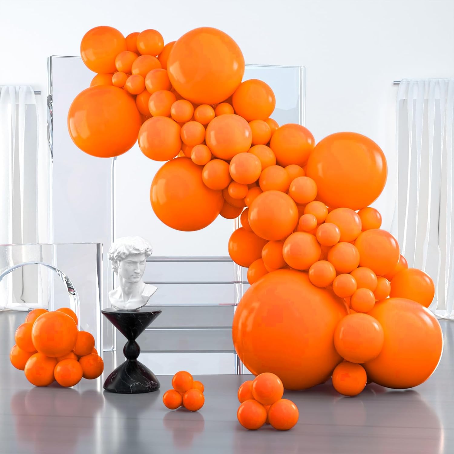 PartyWoo Orange Balloon Arch Kit - 127pcs in Various Sizes for Thanksgiving & Halloween Celebrations