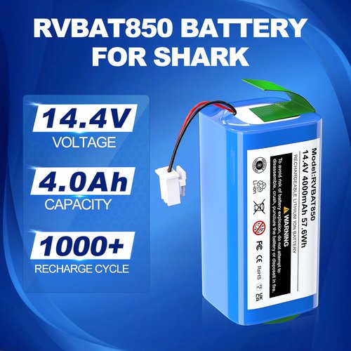 POWITEC 14.4V 4000mAh Replacement Battery for Shark Ion Battery Compatible with Shark Ion R75, RV761, RV850C, RV1000S, RV1100VL, RV101AE, UR1000SR, RV700_N, RV720_N Robot Vacuum