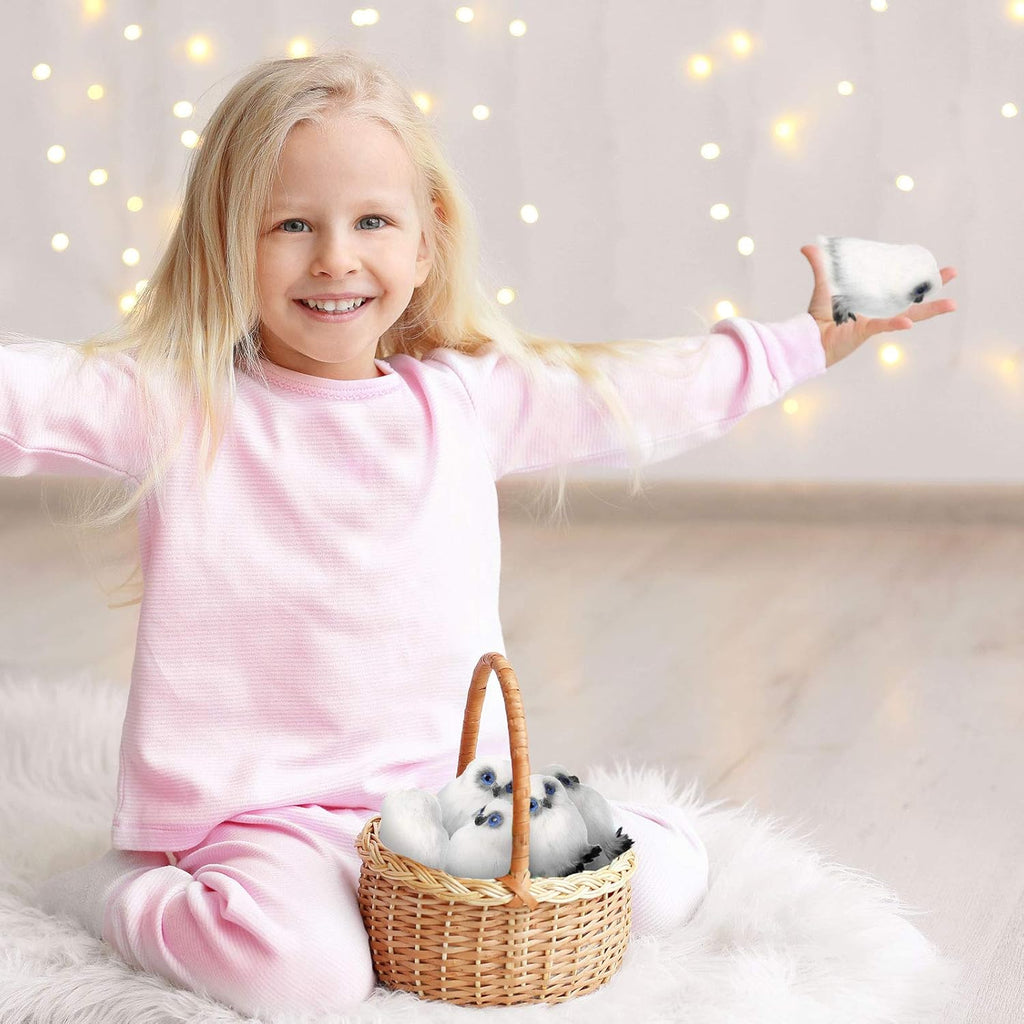Skylety Mini Stuffed Owl Plush Toy - Soft 3.2 Inch White Hanging Ornament | Perfect for DIY Keychains & Gifts