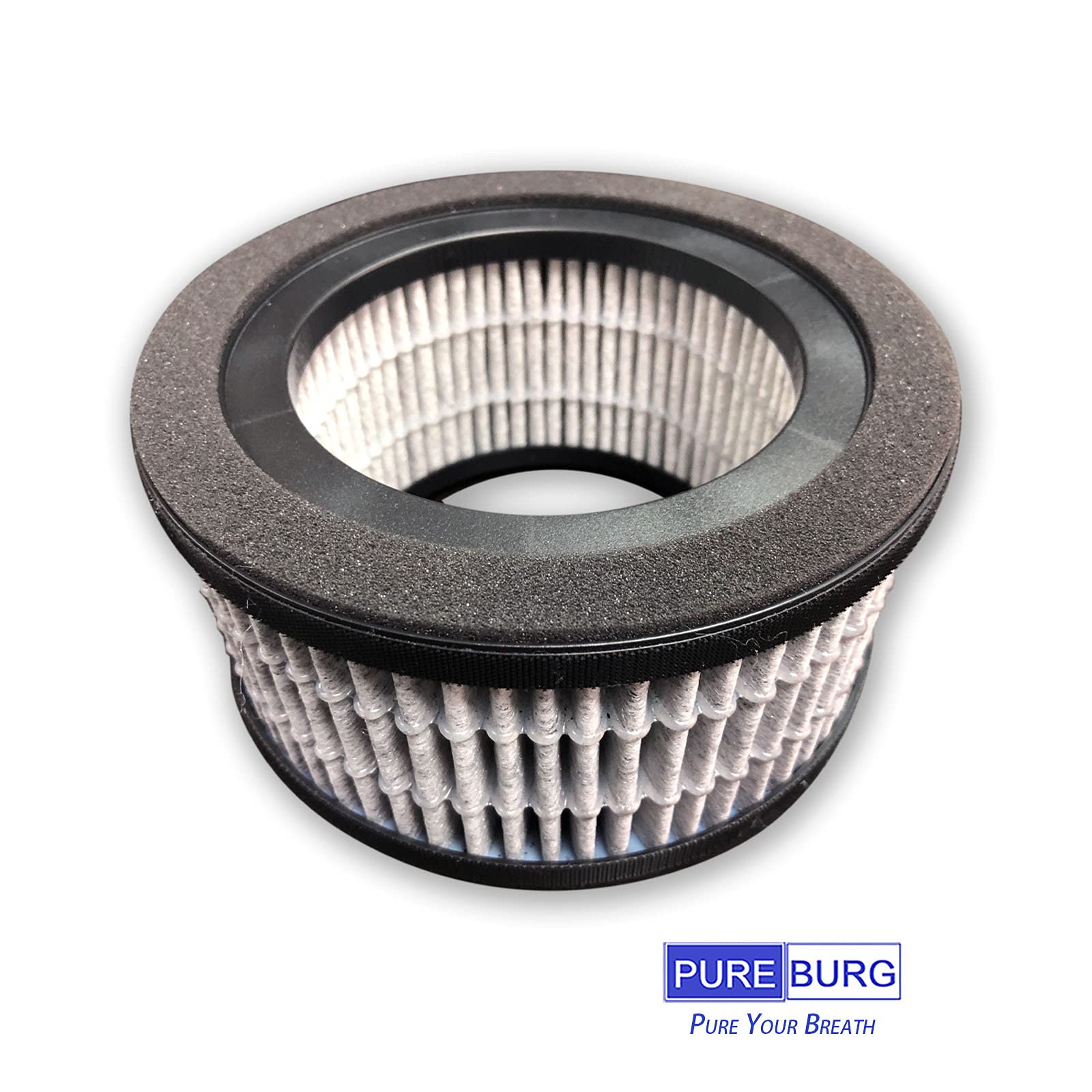 PUREBURG HS-1944 Replacement Filter Set Compatible with Crane EE-5067 Air Purifier,2-Pack H13 HEPA Activated Carbon 2-IN-1 4-Stage Filtration Pre-Filter (Washable)