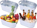 4 Pack 4 Gallon Galvanized Ice Buckets for Parties, Large Metal Beverage Drink Tub Cooler with Leak-Proof Carry Handles, Heavy Duty Drink Tin Bins for Beer, Champagne and Wedding Bar Supplies