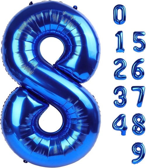 40 Inch Navy Blue Number 8 Balloon - Perfect for 8th Birthday Celebrations & Weddings