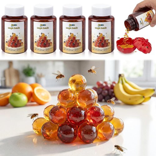 Fruit Fly Trap Refill Beads by [Brand Name] - Non-Toxic 100g Solid Beads for Indoor Use | Effective Kitchen Bait