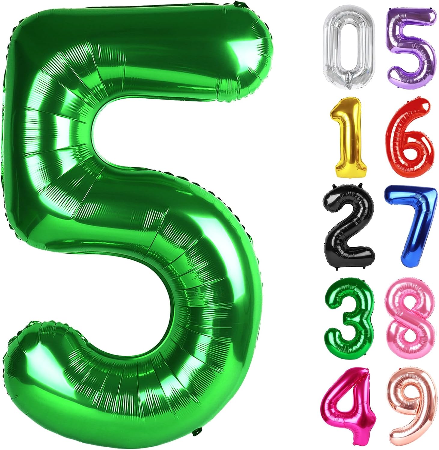 Number 5 Balloon by [Brand Name] - 40 Inch Dark Green Giant Foil Balloon for 5th Birthday Party Decorations