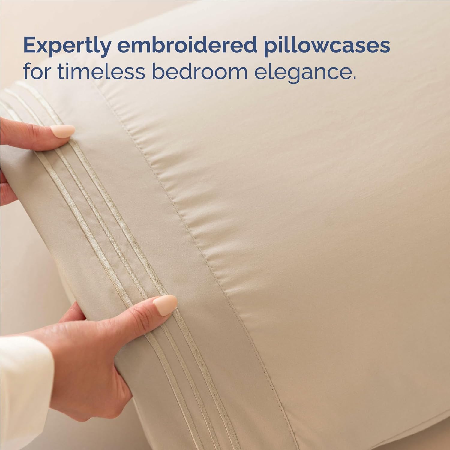 Skiennix Twin XL Sheet Set - Ultra-Soft Cooling Bedding - Deep Pockets, Wrinkle-Free - Cream Color