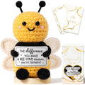 Thank You Gifts for Women Emotional Support Crochet Plush, Administrative Professional Day Gifts Easter Basket, Handmade Bee Crochet Employee Appreciation Gift Set for Teachers Women Coworkers Nurses