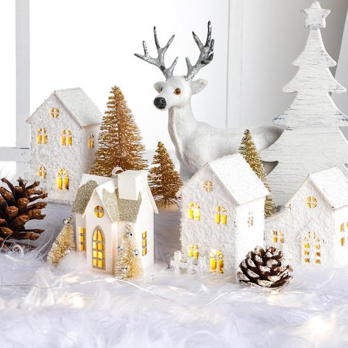 Drydiet Christmas Fake Snow Blanket - Fuzzy Faux Fur 2.6 x 7.9 ft White Decor for Trees & Villages